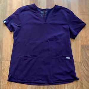 FIGS Eggplant Casma Scrub Top
